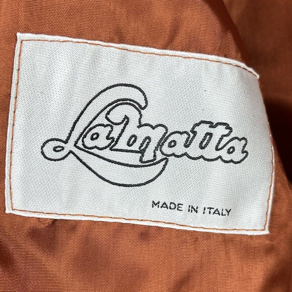 La Matta Womens 100% Leather Coat Cardigan Sz 4 Made in Italy - Picture 7 of 12